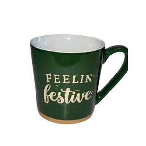Feelin Festive Delilah Jane Green Ceramic Mug 3.75" Tall Dishwasher & Microwave